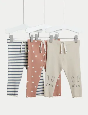 3pk Cotton Rich Assorted Leggings
