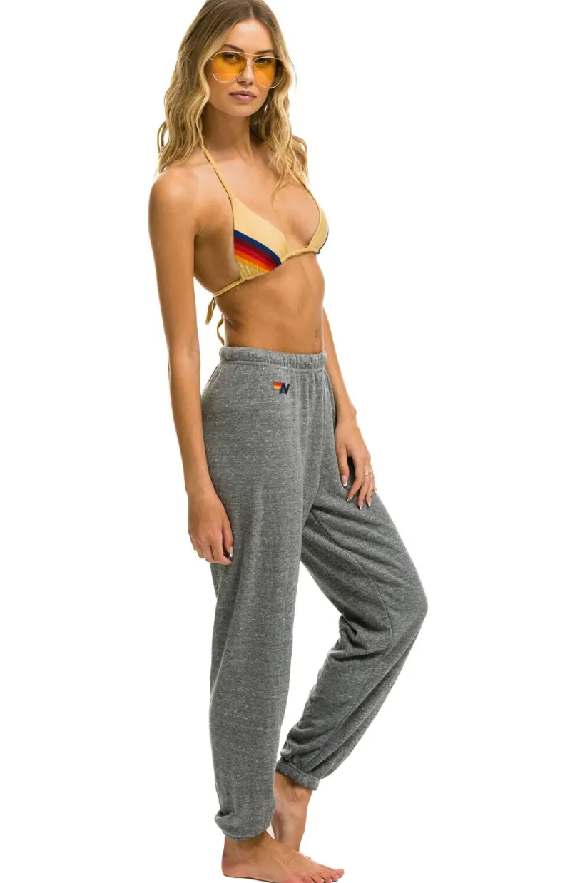 5 Stripe Sweatpants ~ Heather Grey / Neon Rainbow