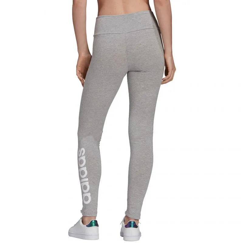 Adidas Women's High-Waist Gray Leggings with Iconic Logo - Perfect for Training and Lifestyle