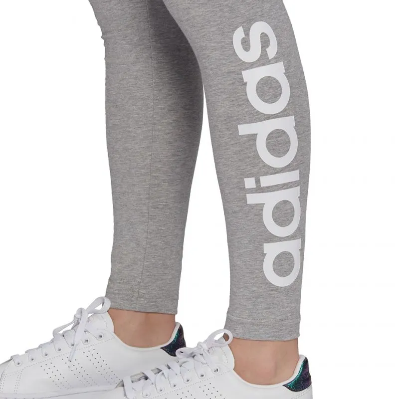 Adidas Women's High-Waist Gray Leggings with Iconic Logo - Perfect for Training and Lifestyle
