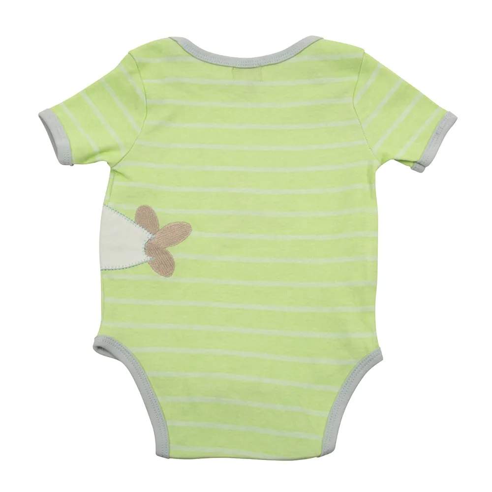 Airplane Lime Stripe Onesie 0-6 Months
