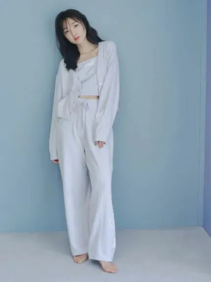 Airy Moco Flower Jacquard Lounge Pants