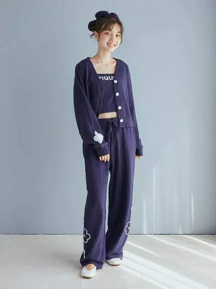 Airy Moco Flower Jacquard Lounge Pants