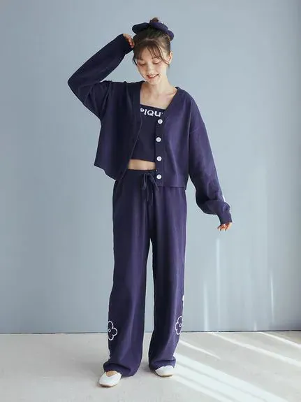 Airy Moco Flower Jacquard Lounge Pants