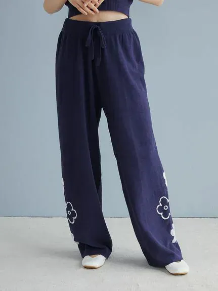 Airy Moco Flower Jacquard Lounge Pants