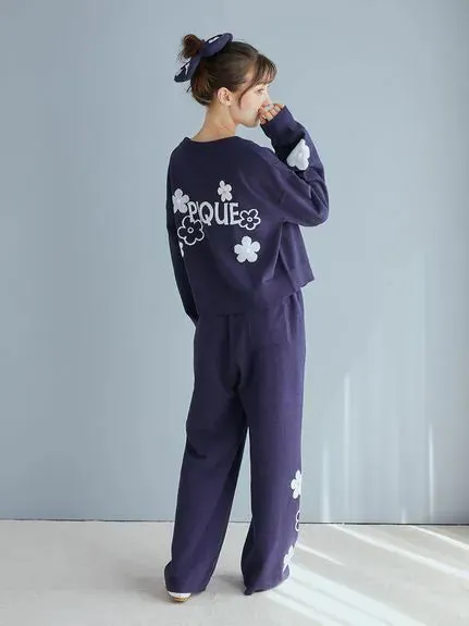 Airy Moco Flower Jacquard Lounge Pants