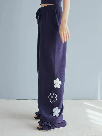 Airy Moco Flower Jacquard Lounge Pants