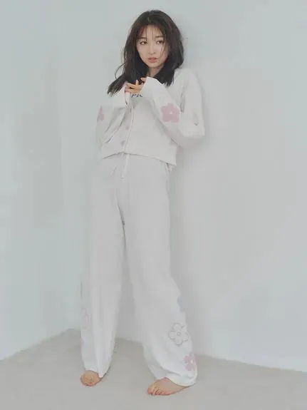 Airy Moco Flower Jacquard Lounge Pants