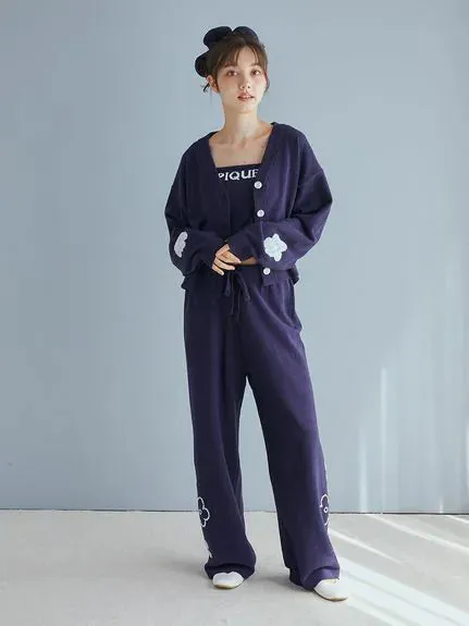 Airy Moco Flower Jacquard Lounge Pants