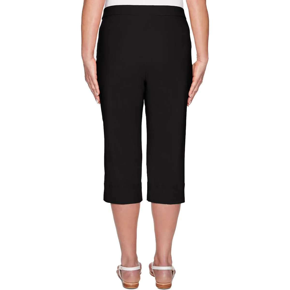 Alfred Dunner Womens Solid Stretch Capri Pants