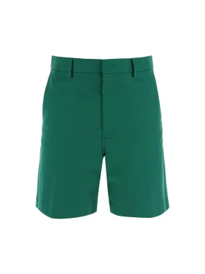 Basic Stretch Cotton Canvas Shorts