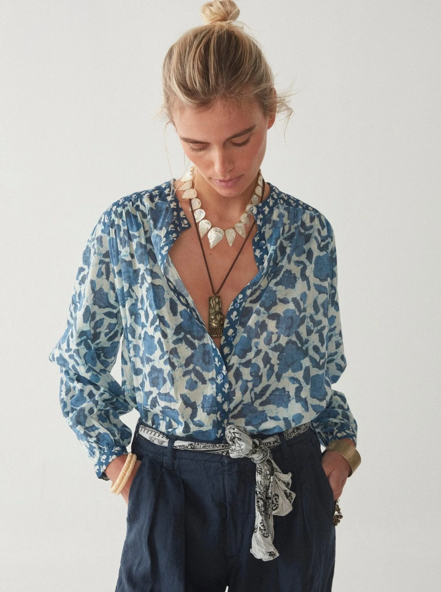 Beatrice Blouse - Blue Lagoon
