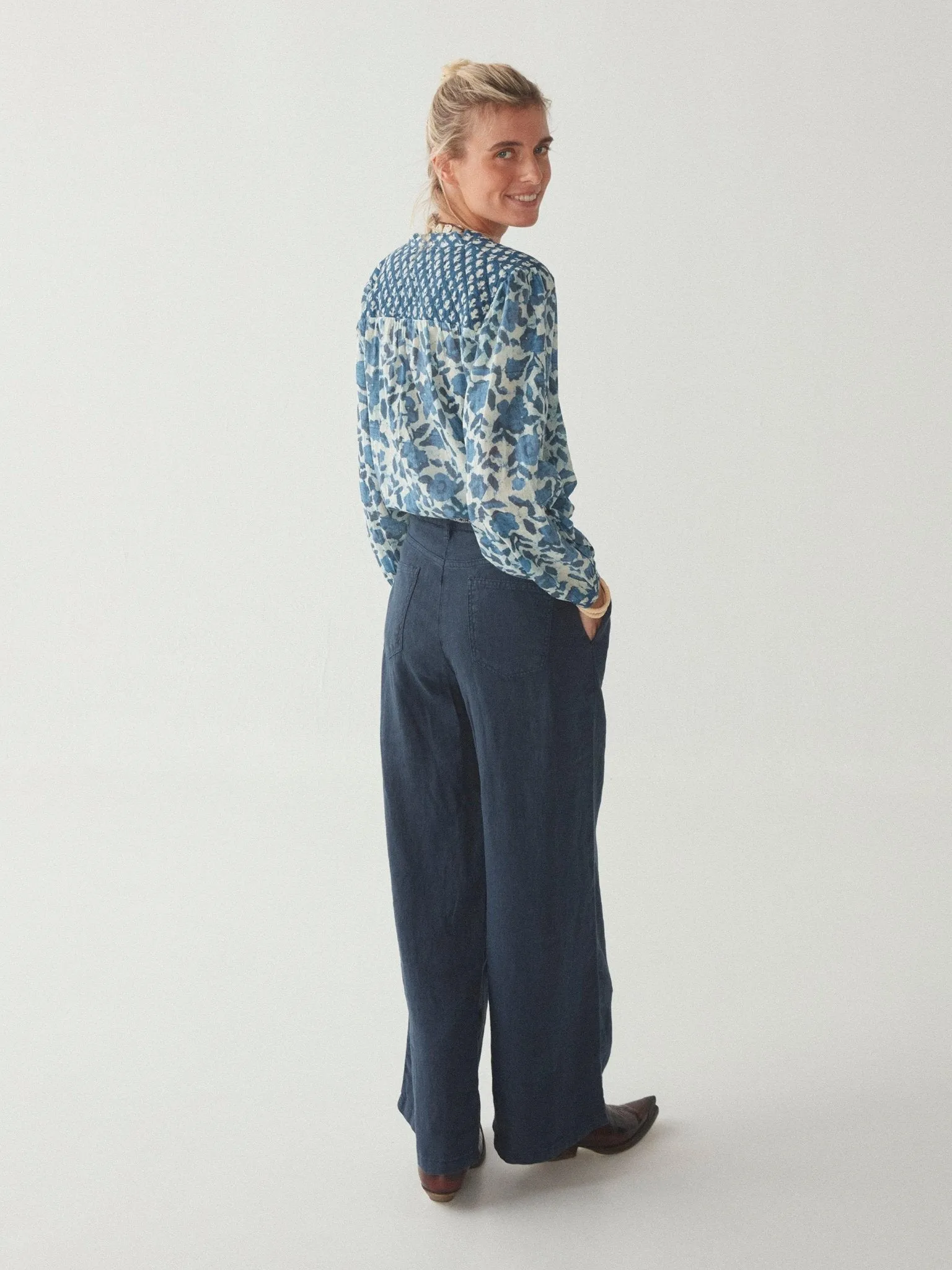 Beatrice Blouse - Blue Lagoon