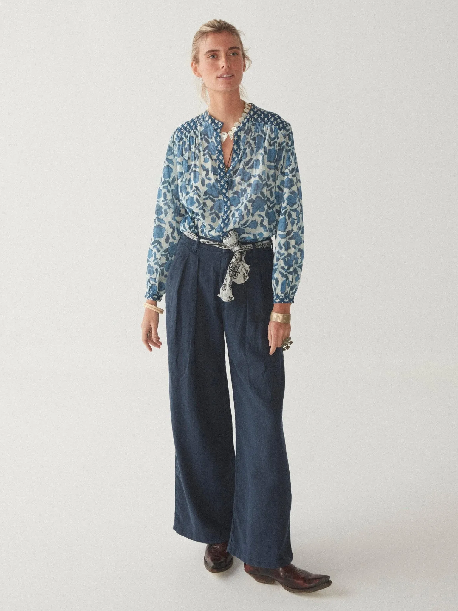 Beatrice Blouse - Blue Lagoon