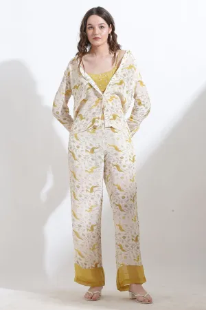 Beige Printed Shirt & Pants