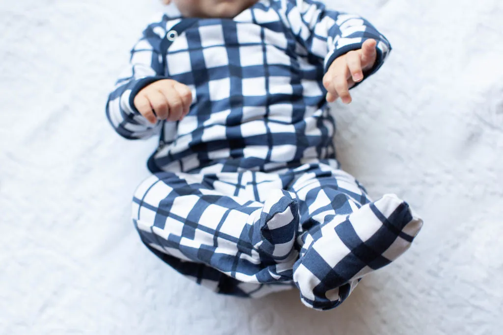 Blue Gingham 2 Piece Baby Kimono Set