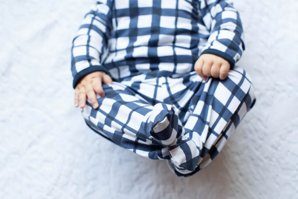 Blue Gingham 2 Piece Baby Kimono Set