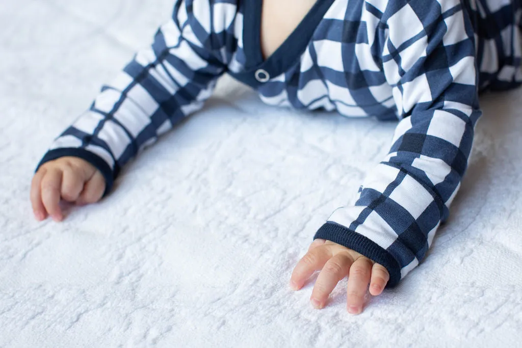 Blue Gingham 2 Piece Baby Kimono Set