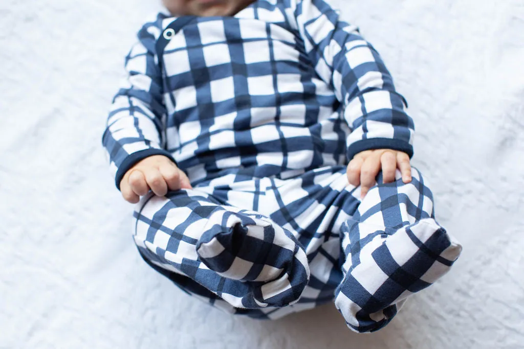 Blue Gingham 2 Piece Baby Kimono Set