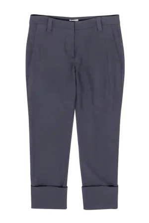 Brunello Cucinelli - Grey Rolled Hem Crop Pants Sz 6