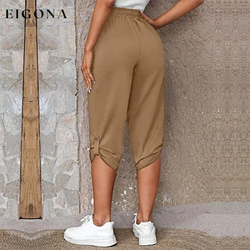 Casual Elastic Waist Trousers