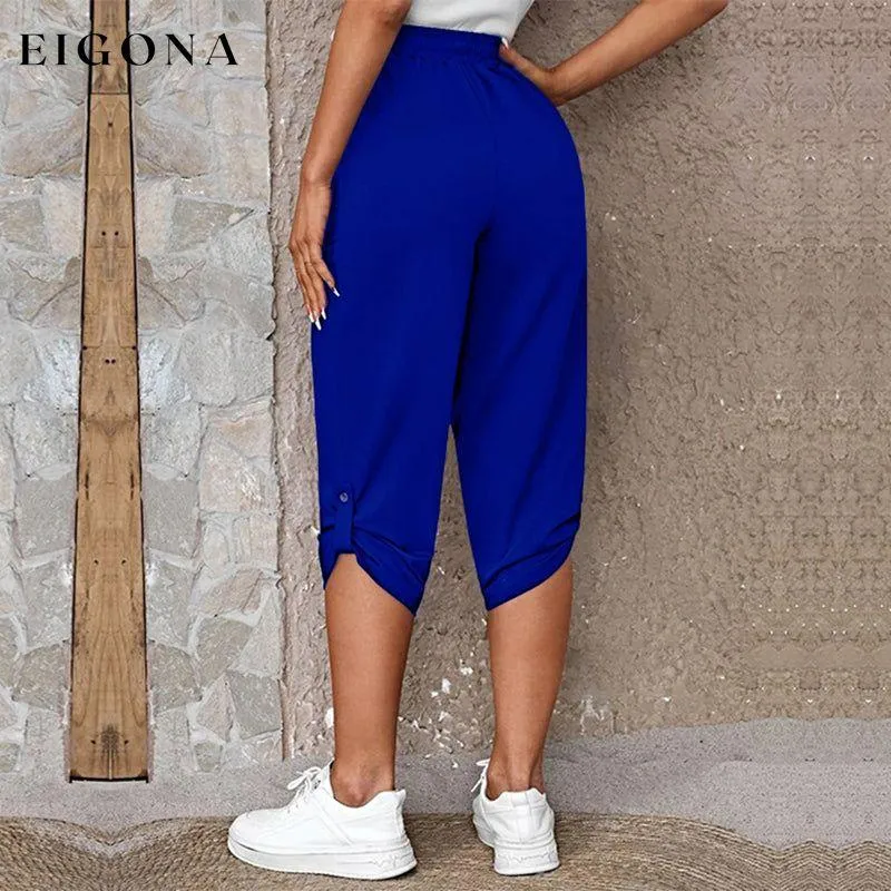 Casual Elastic Waist Trousers