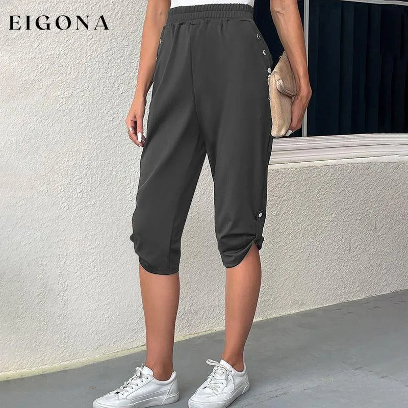 Casual Elastic Waist Trousers