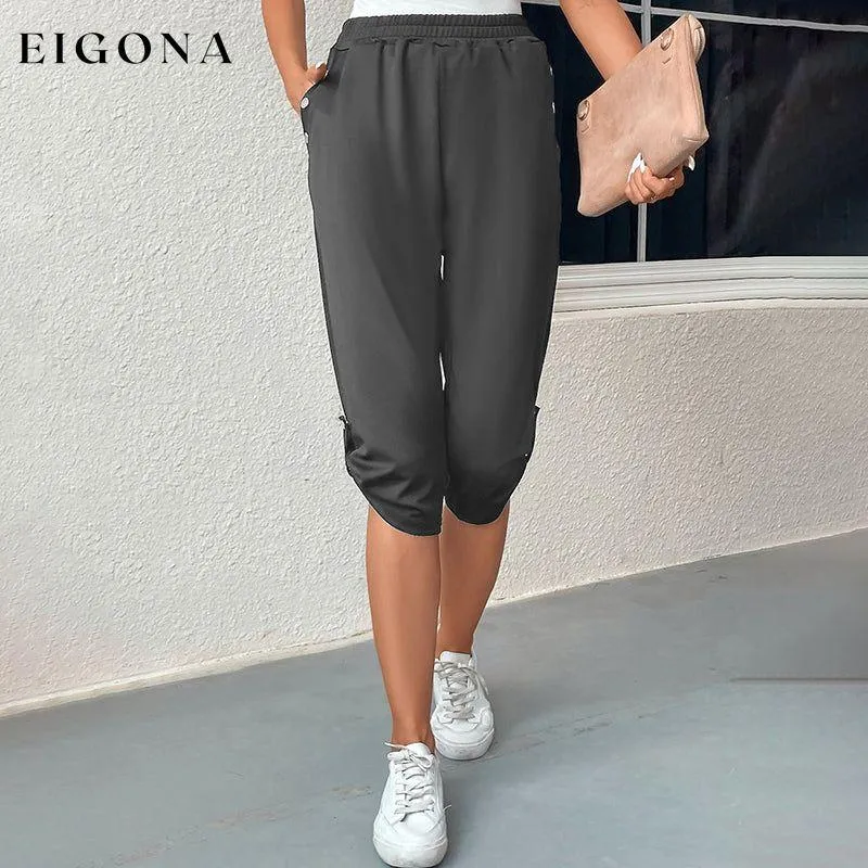 Casual Elastic Waist Trousers