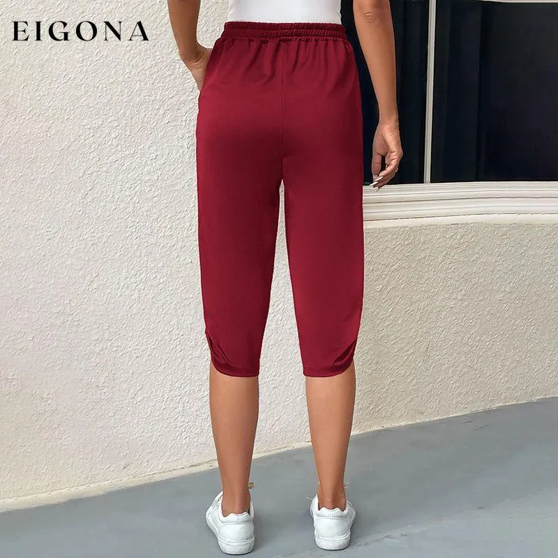 Casual Elastic Waist Trousers