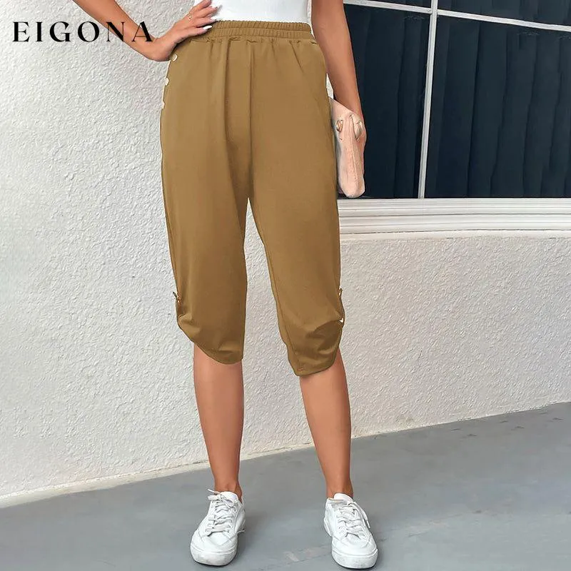 Casual Elastic Waist Trousers