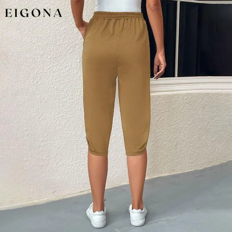 Casual Elastic Waist Trousers