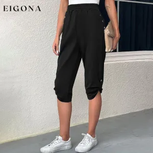 Casual Elastic Waist Trousers