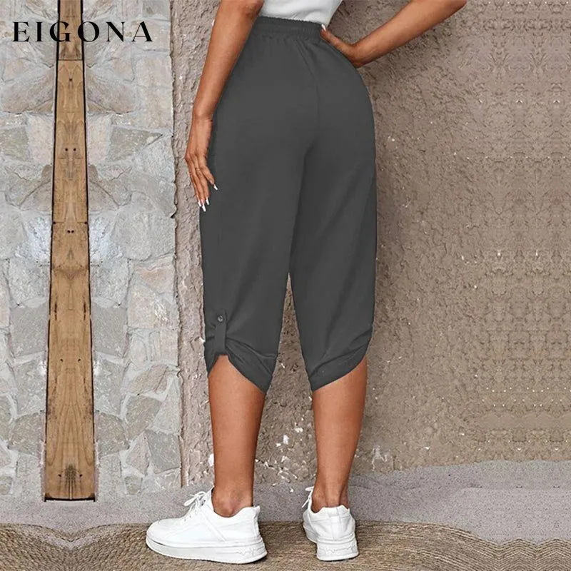 Casual Elastic Waist Trousers
