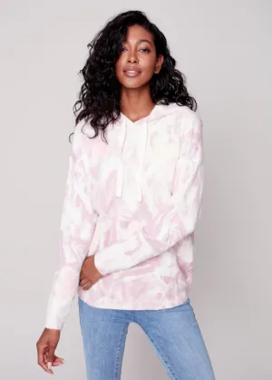 Charlie B - Printed Hoodie With Contrast Stitch Hearts - Powder Pink