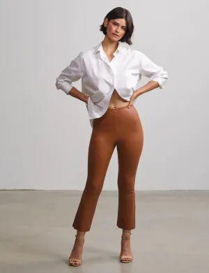 Commando Faux Leather Cropped Flare | COCOA