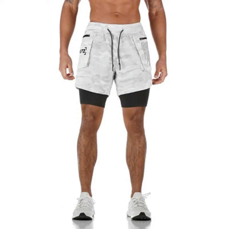Double-Layer Quick-Drying Camouflage Men's Shorts