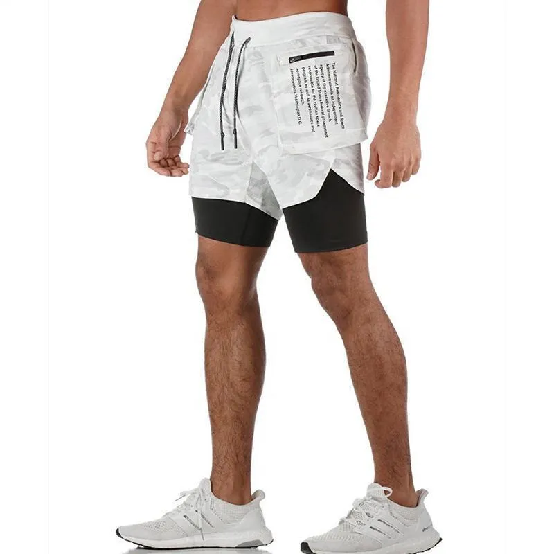 Double-Layer Quick-Drying Camouflage Men's Shorts