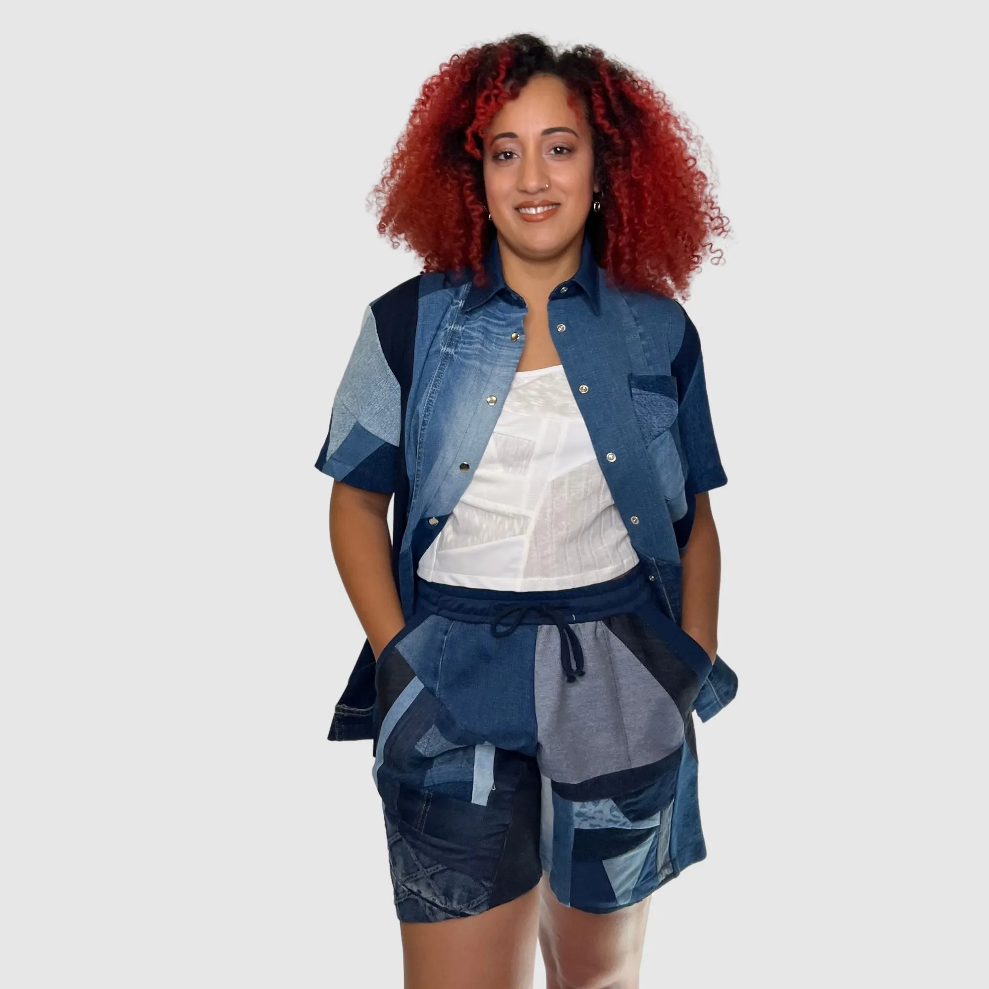 drawstring denim short