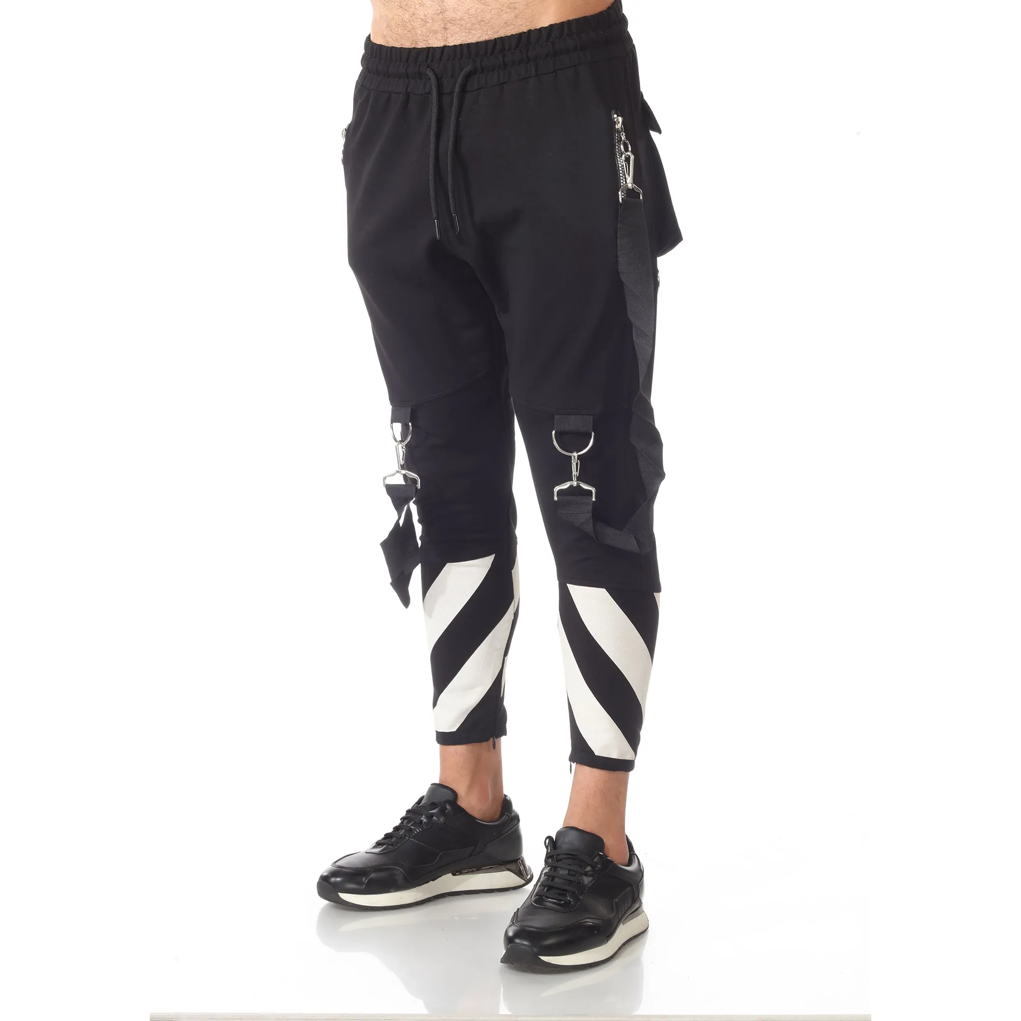Fashion Jogger with Suspenders and Zip on Ankle