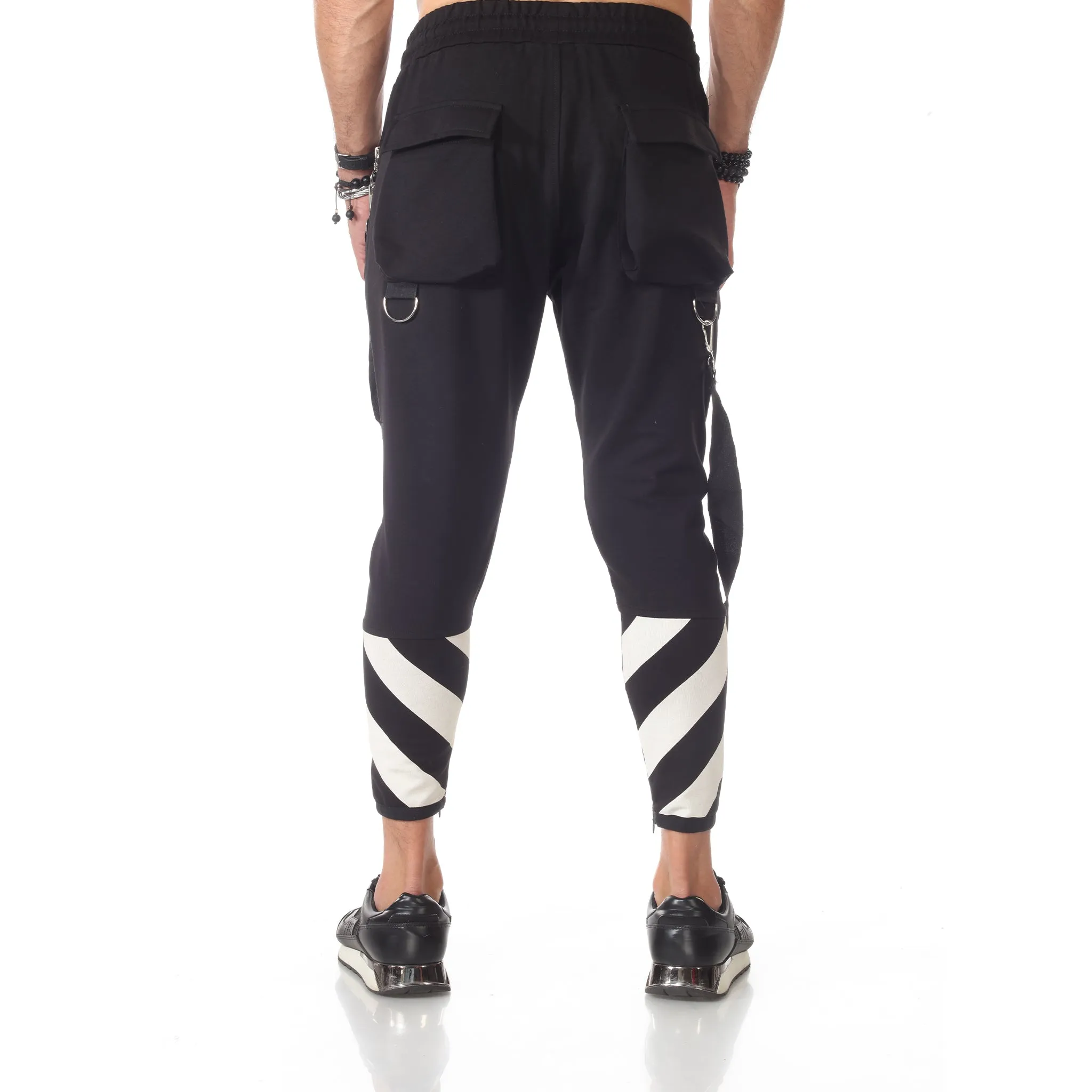 Fashion Jogger with Suspenders and Zip on Ankle