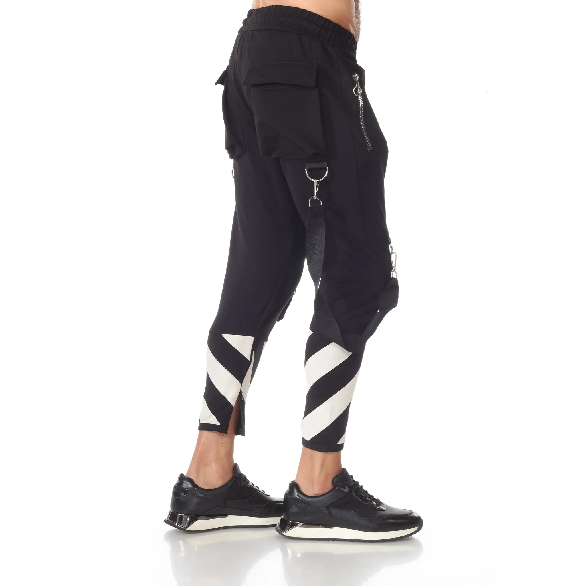 Fashion Jogger with Suspenders and Zip on Ankle