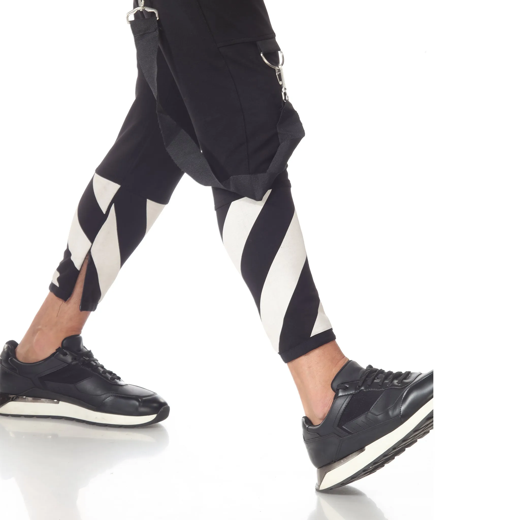 Fashion Jogger with Suspenders and Zip on Ankle