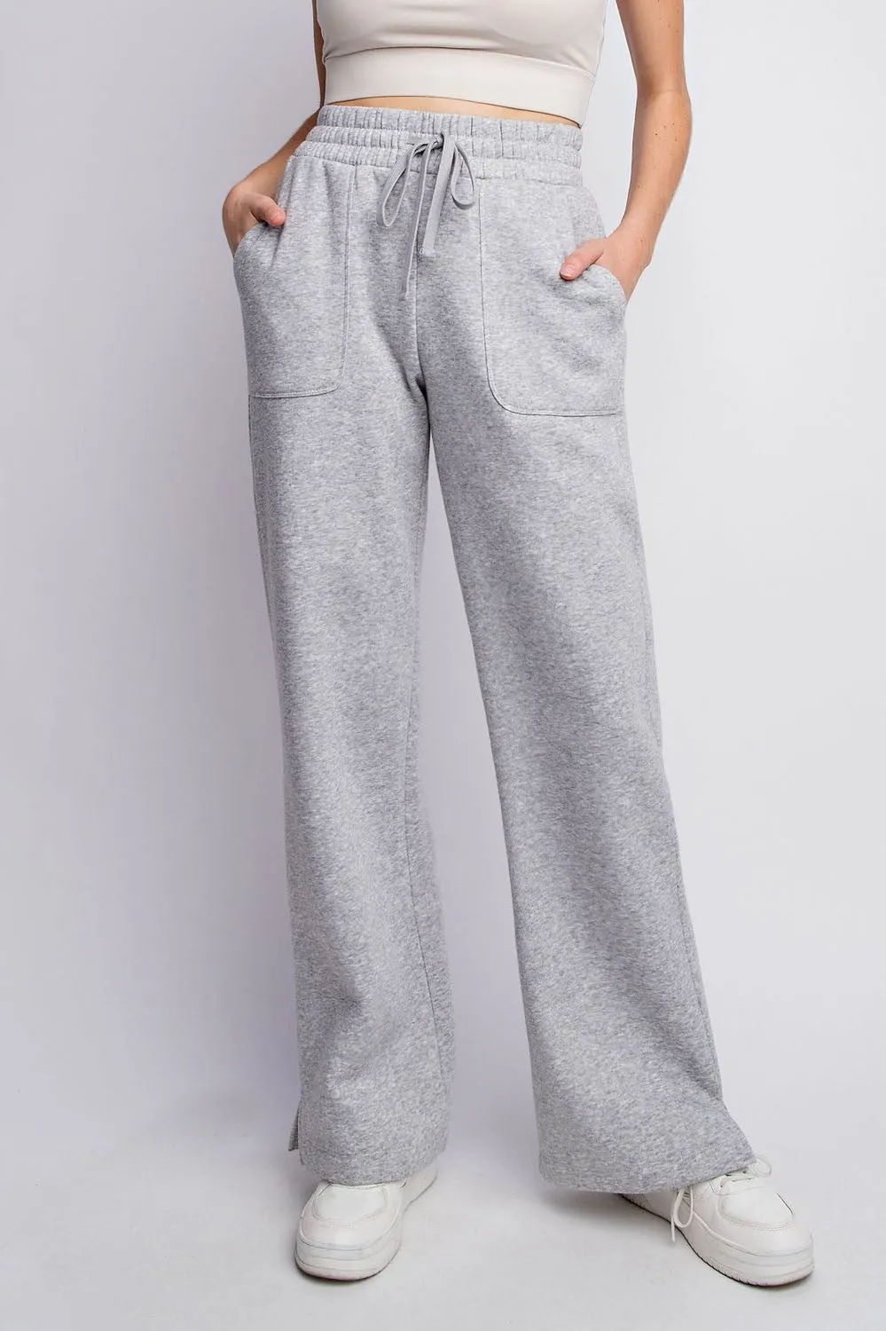French Terry Straight Leg Pants (2 colors) taupe or Heather gray