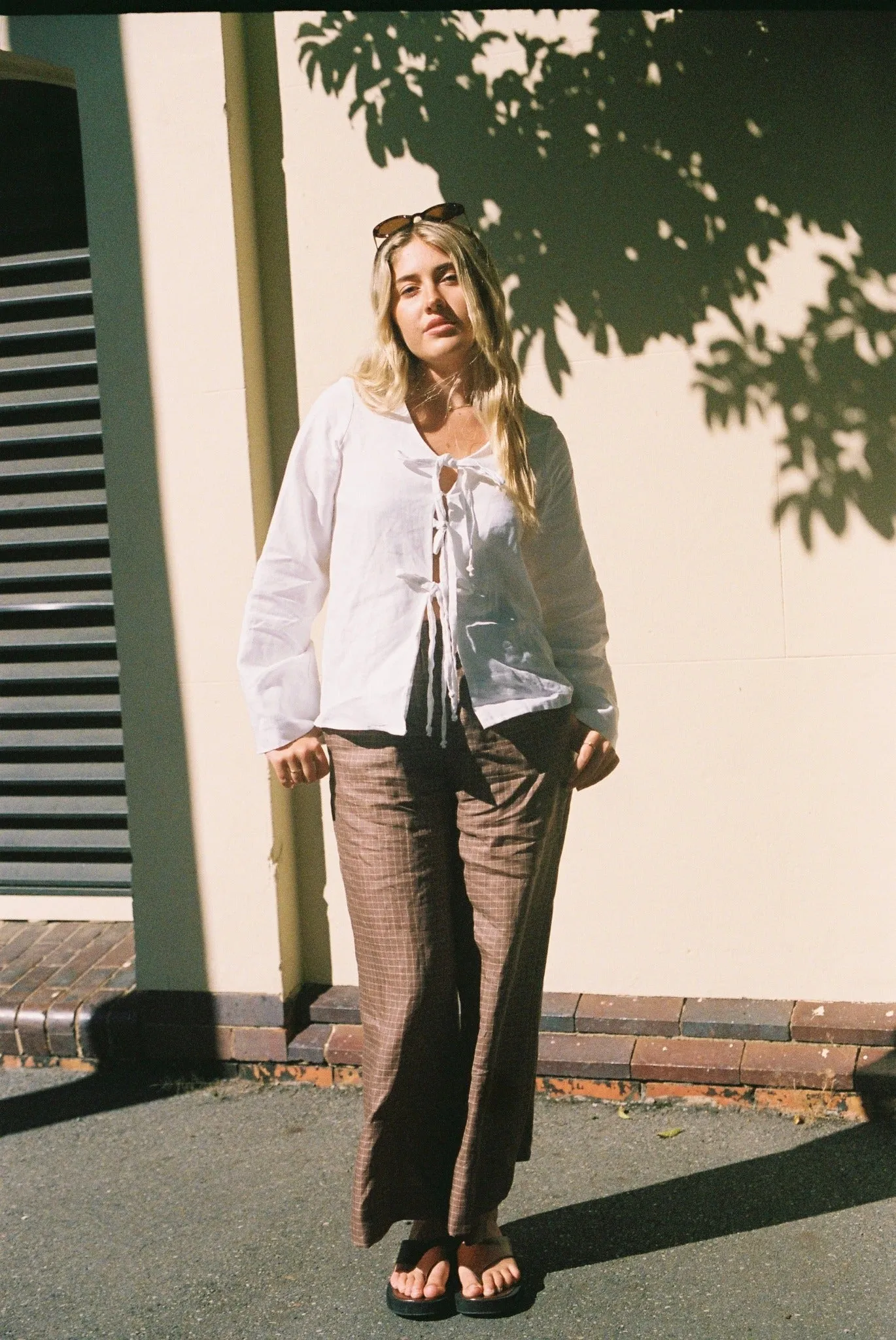 Harper Pants in Brown Gingham