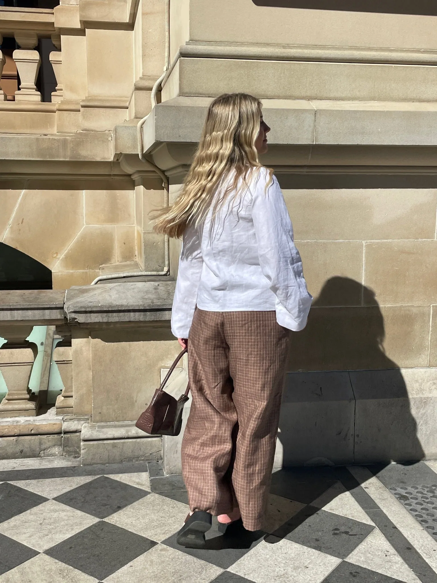Harper Pants in Brown Gingham