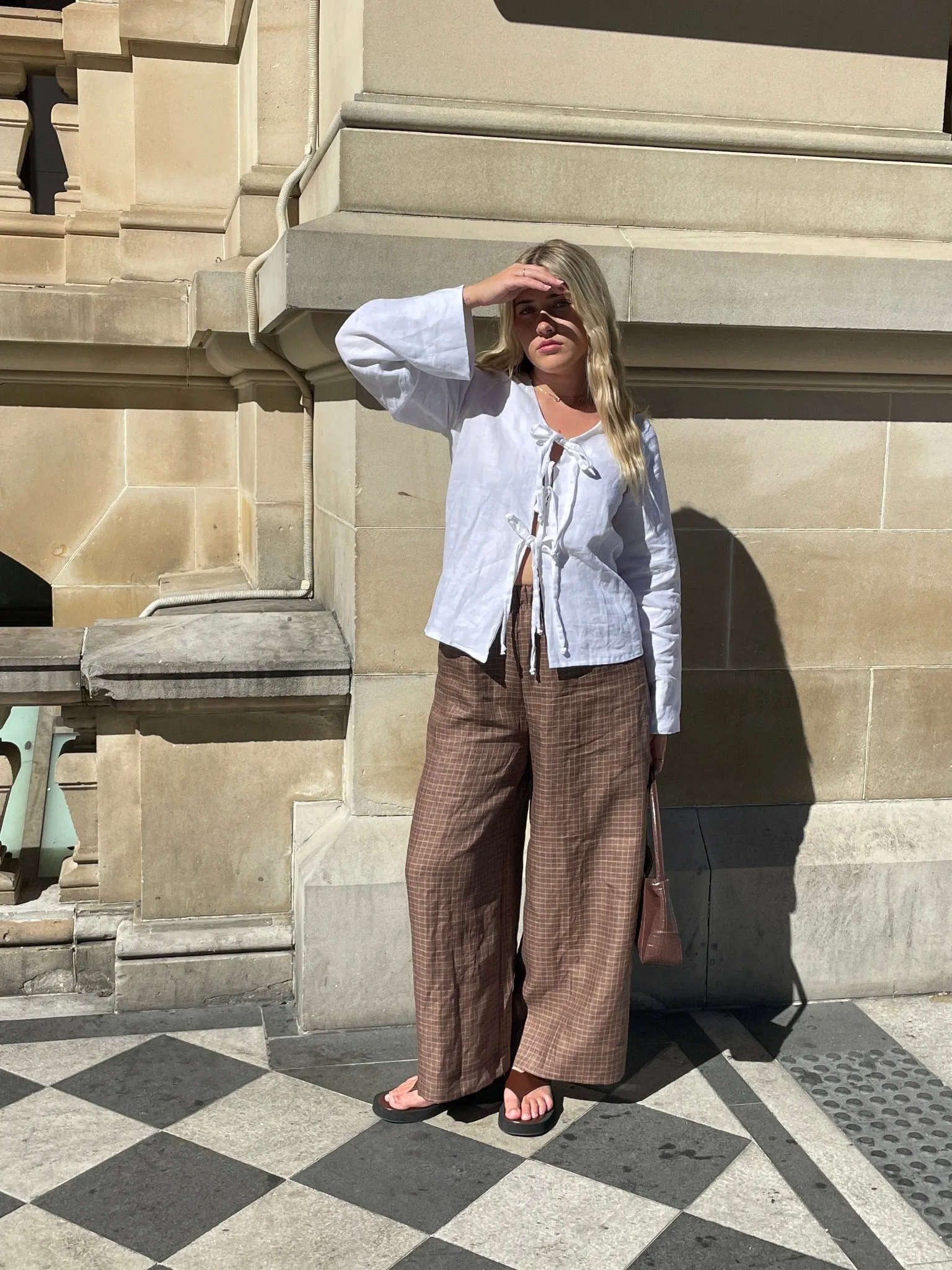 Harper Pants in Brown Gingham