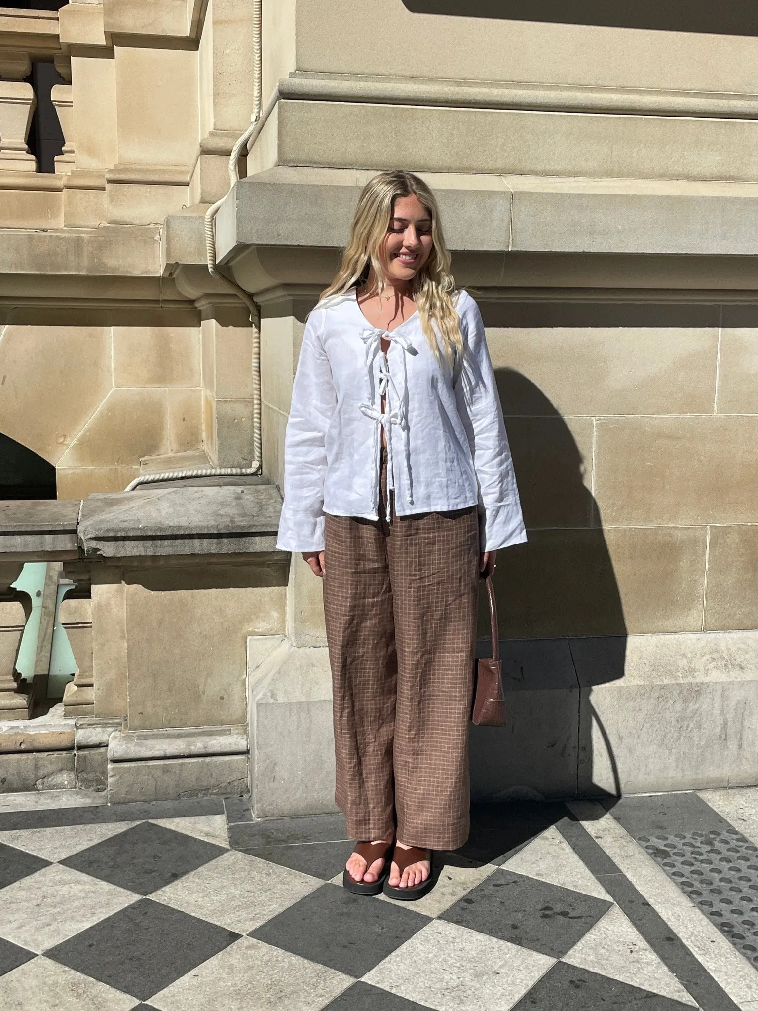 Harper Pants in Brown Gingham