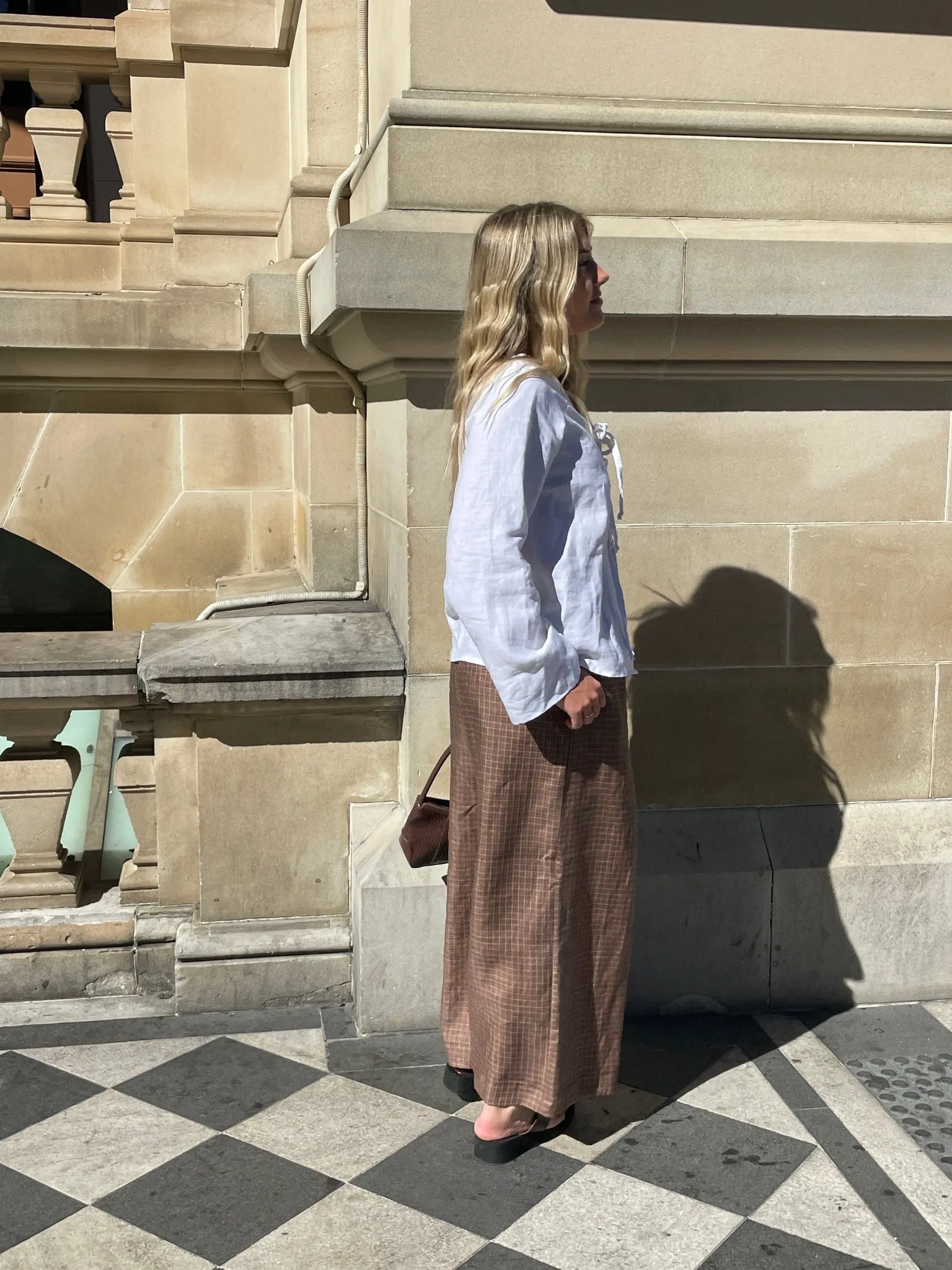 Harper Pants in Brown Gingham
