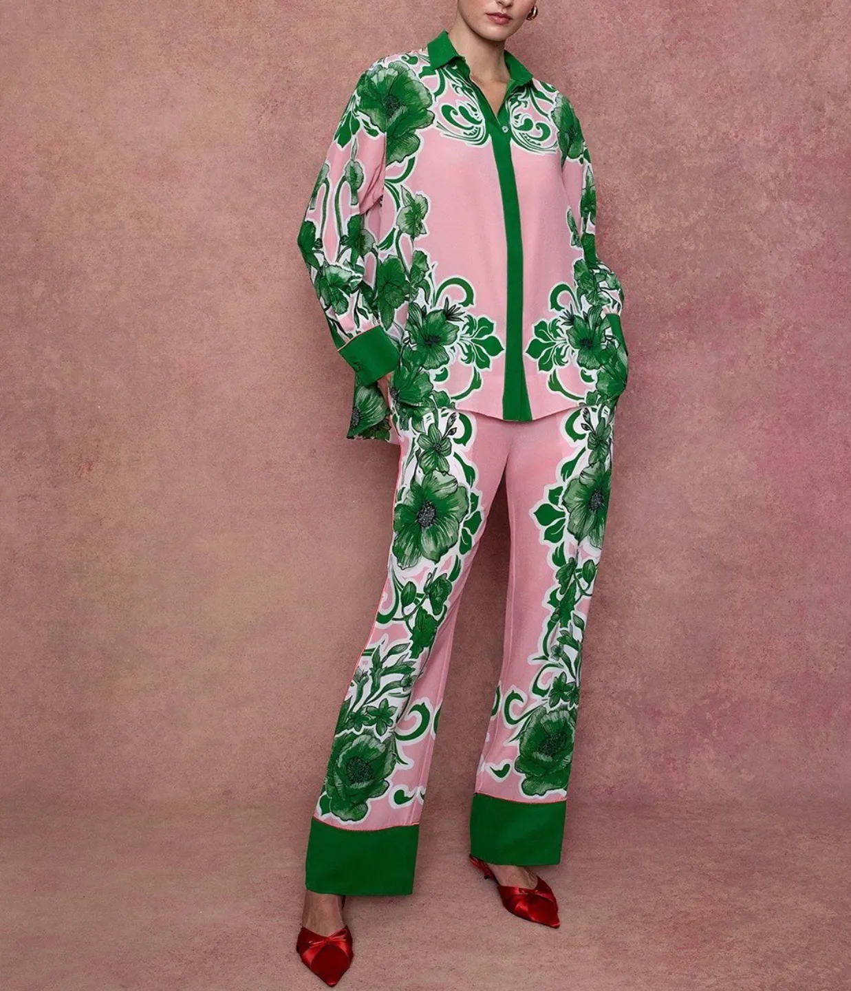 Havana Crepe Trouser in Antigua Green