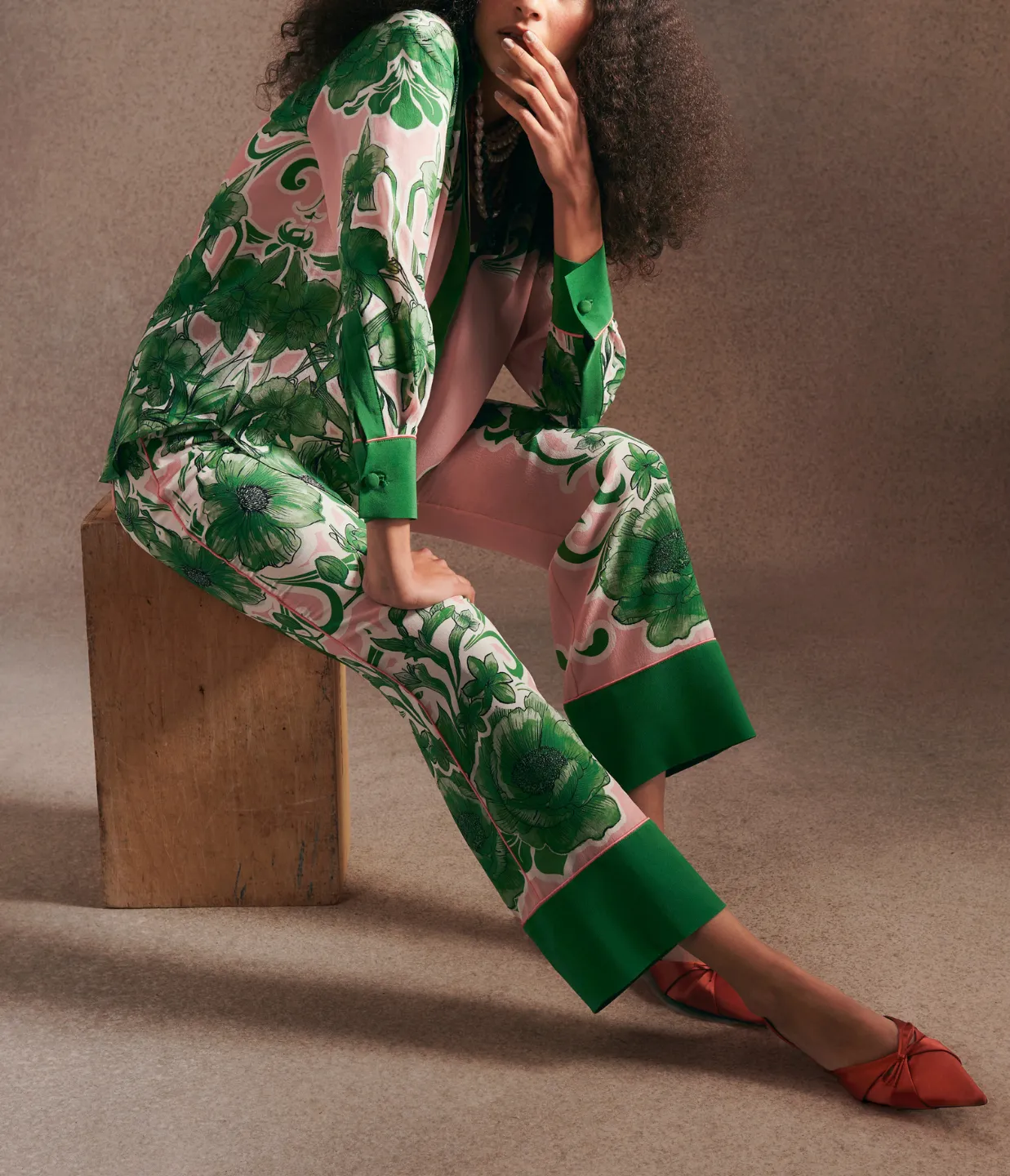 Havana Crepe Trouser in Antigua Green